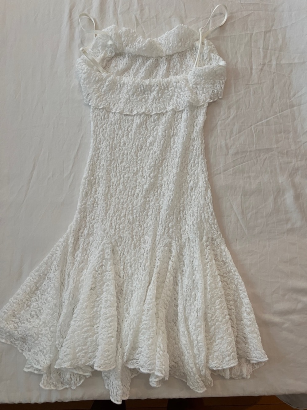 Zara White Ruffle Texture Sundress - Picture 3 of 7